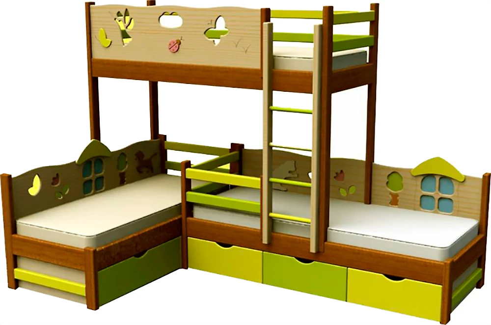 Высокая детская кровать Домик