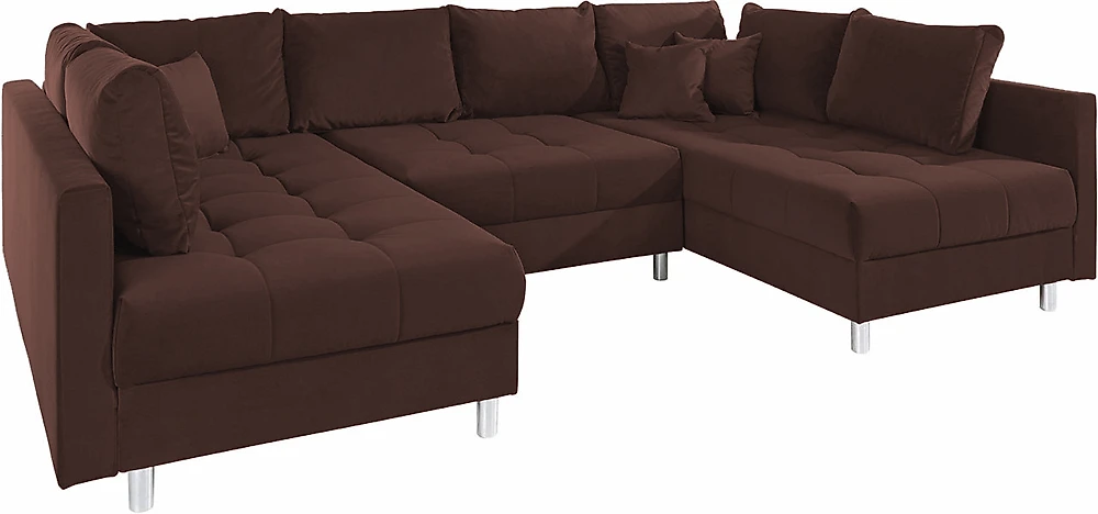 Угловой диван с подлокотниками Француз Плюш Браун