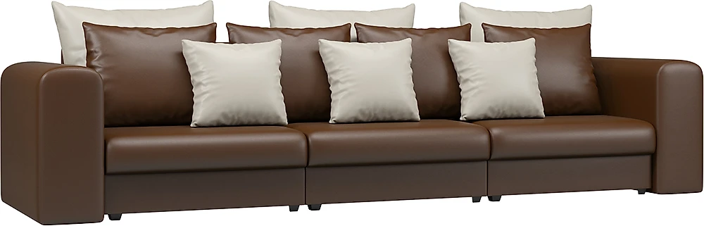Раскладной кожаный диван Манхеттен-2 Брауни