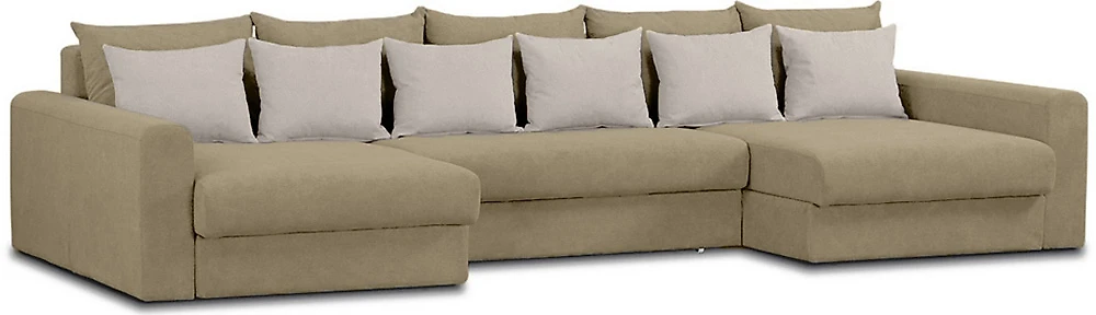 Угловой диван из ткани антикоготь Модена-7 Плюш Крем