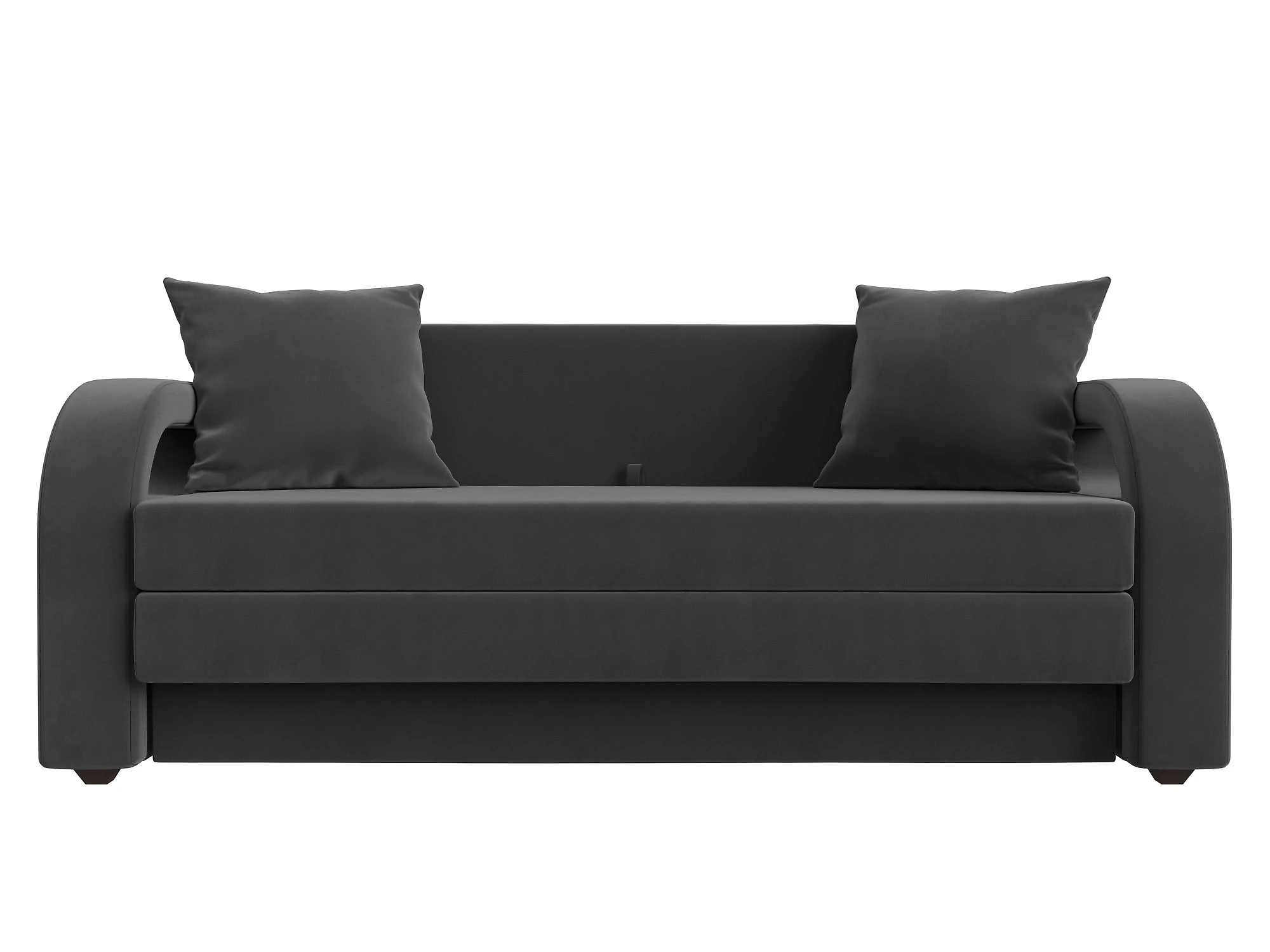 Прямой диван серого цвета Лига-014 Плюш Дизайн 6