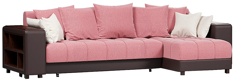 Угловой диван с независимым пружинным блоком Дубай Пинк