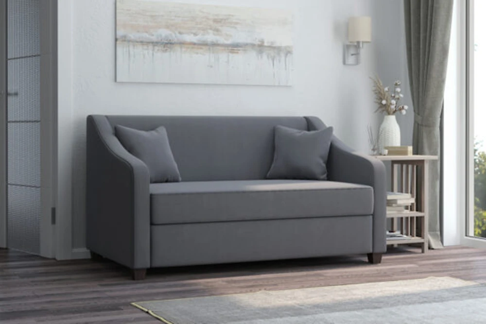 Прямой диван серого цвета Маэлис Дизайн-4