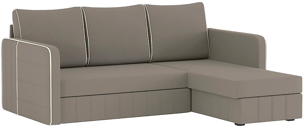 Угловой диван из ткани антикоготь Слим Плюш Лайт Браун