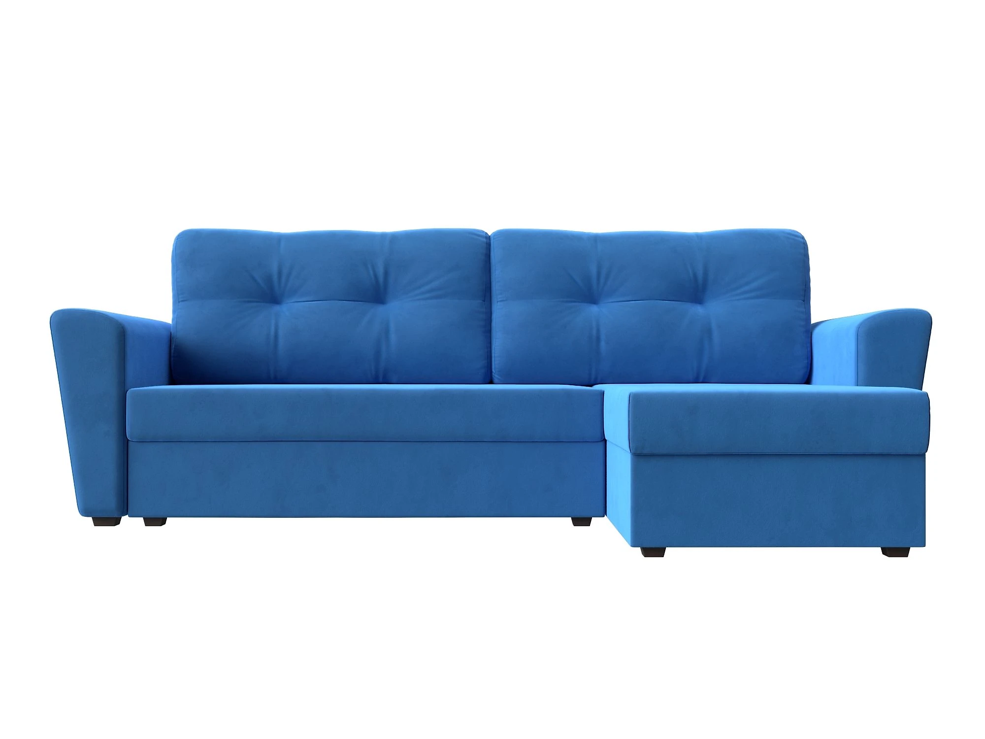 Угловой диван голубой Амстердам Лайт Плюш Дизайн 3