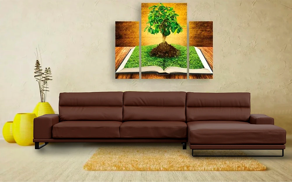 Угловой диван из экокожи кожаный Рипозо Шоколад